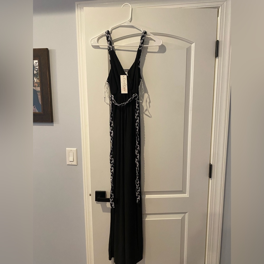 NWT Everly Grey black maternity maxi dress